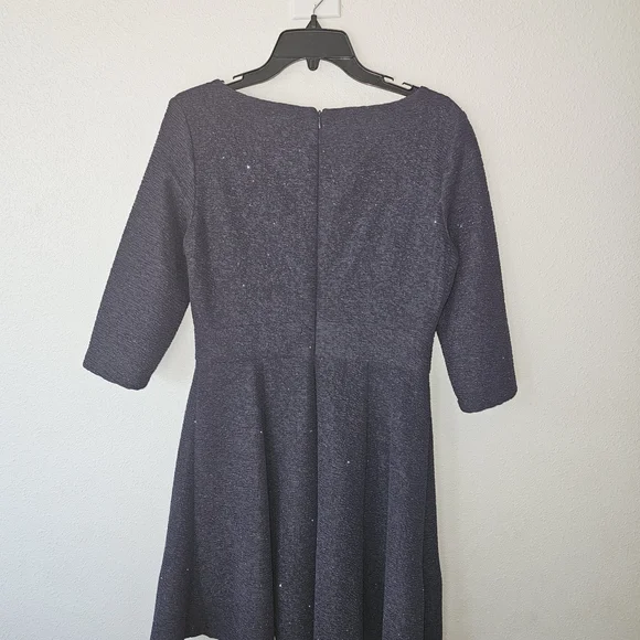 Eliza J Navy Sparkle Stretch Dress Embellished Waist Size 10 - Picture 5 of 15